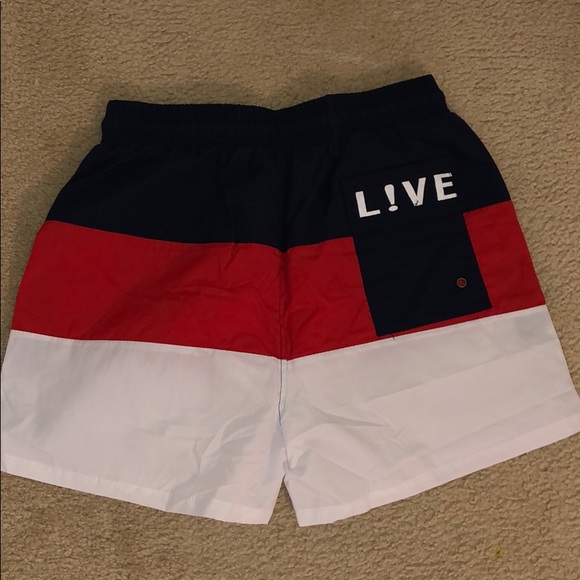 Lacoste live swim trunks shorts blue red white new - Picture 4 of 5